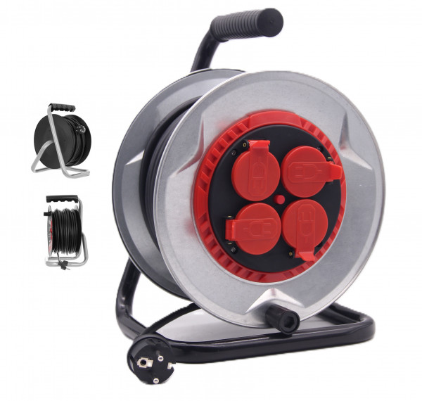 BX-756 Подовжувач На Котушці 25 М, 4 Розетки, 2950 Вт.