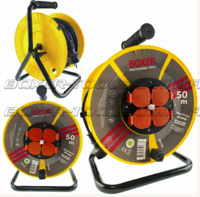 BX-755 Extension Cord On A Coil Of 50 M, 4 Sockets 2950 Watts
