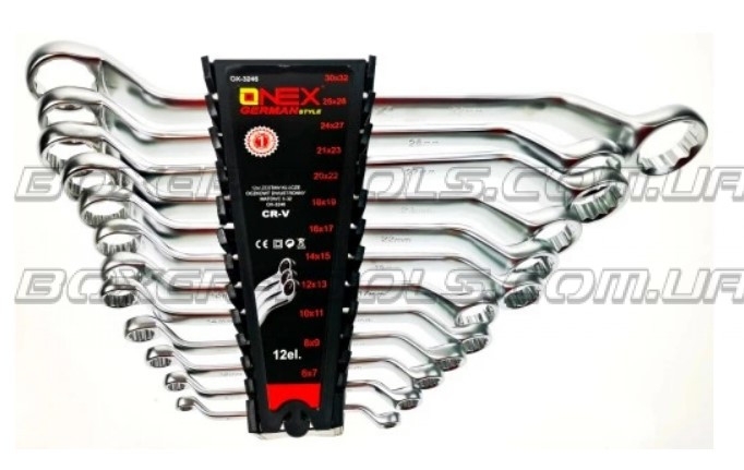 Wrench Keys Set 12 Pcs Curved Matte 6-32 Mm