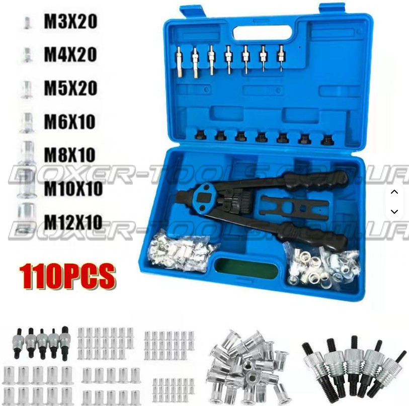 Hand Riveter For Threaded Rivets M3; M4; M5; M6; M8; M10; M12