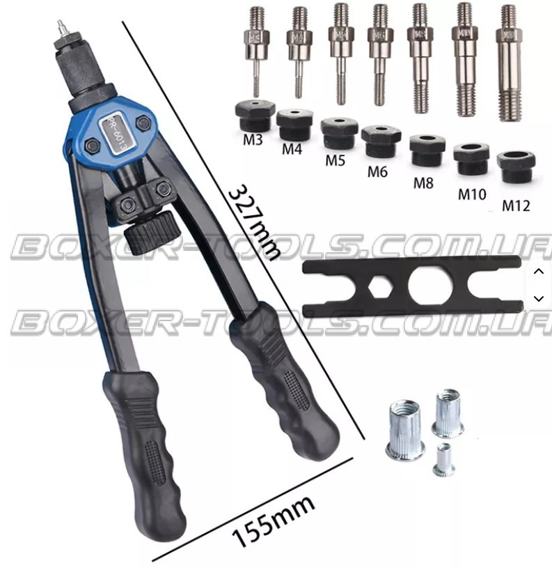 Hand Riveter For Threaded Rivets M3; M4; M5; M6; M8; M10; M12