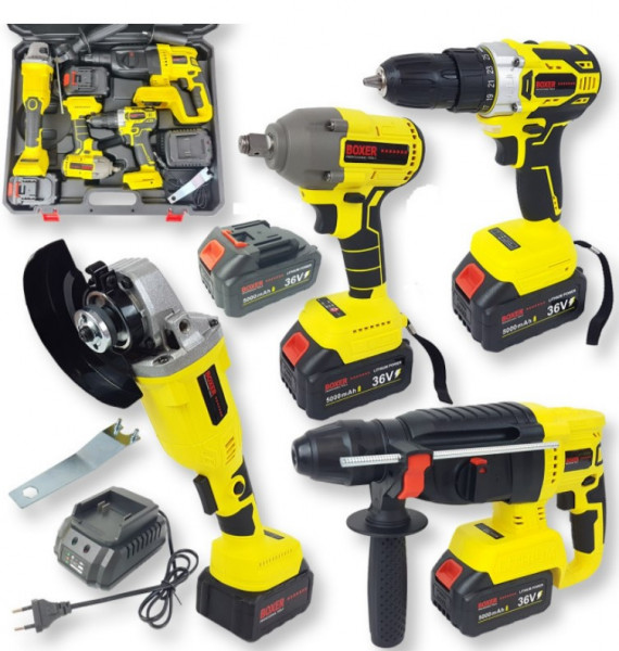 BX-187Y Cordless Tool Set 4 in 1 48v, 5ah. (Screwdriver, Screwdriver, Perforator